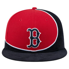 Boston Red Sox New Era Retro Split Corduroy Snapback Hat - Navy/Red Hats