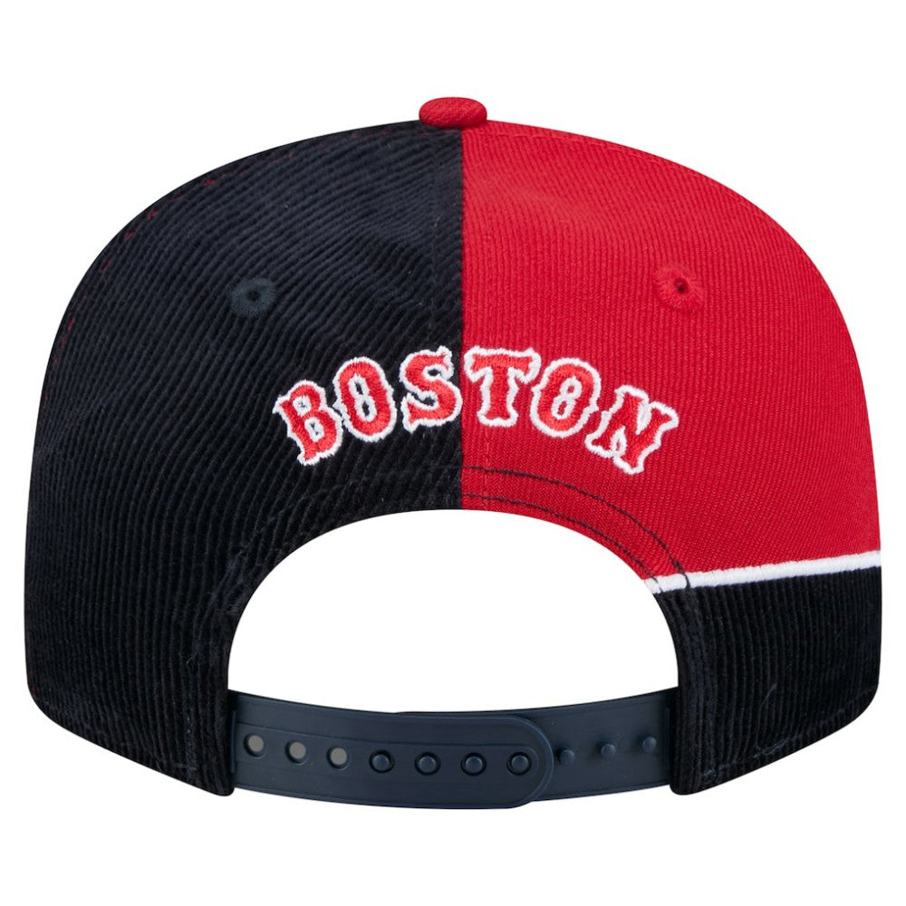 Boston Red Sox New Era Retro Split Corduroy Snapback Hat - Navy/Red Hats
