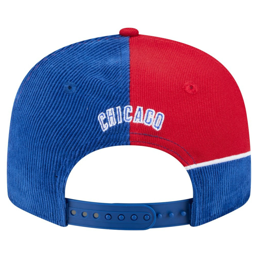 Chicago Cubs New Era Retro Split Corduroy Snapback Hat - Royal/Red Hats