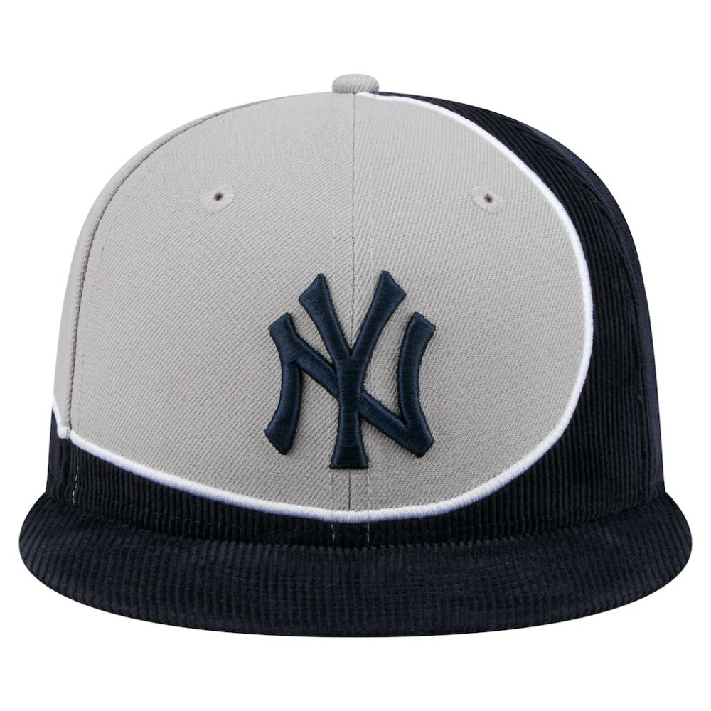 New York Yankees New Era Retro Split Corduroy Snapback Hat - Navy/Gray Hats