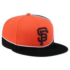 San Francisco Giants New Era Retro Split Corduroy Snapback Hat - Black/Orange Hats