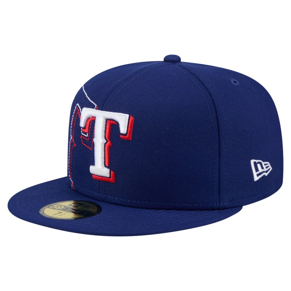 Texas Rangers New Era Yarn Stitch 59FIFTY Fitted Hat - Royal Hats