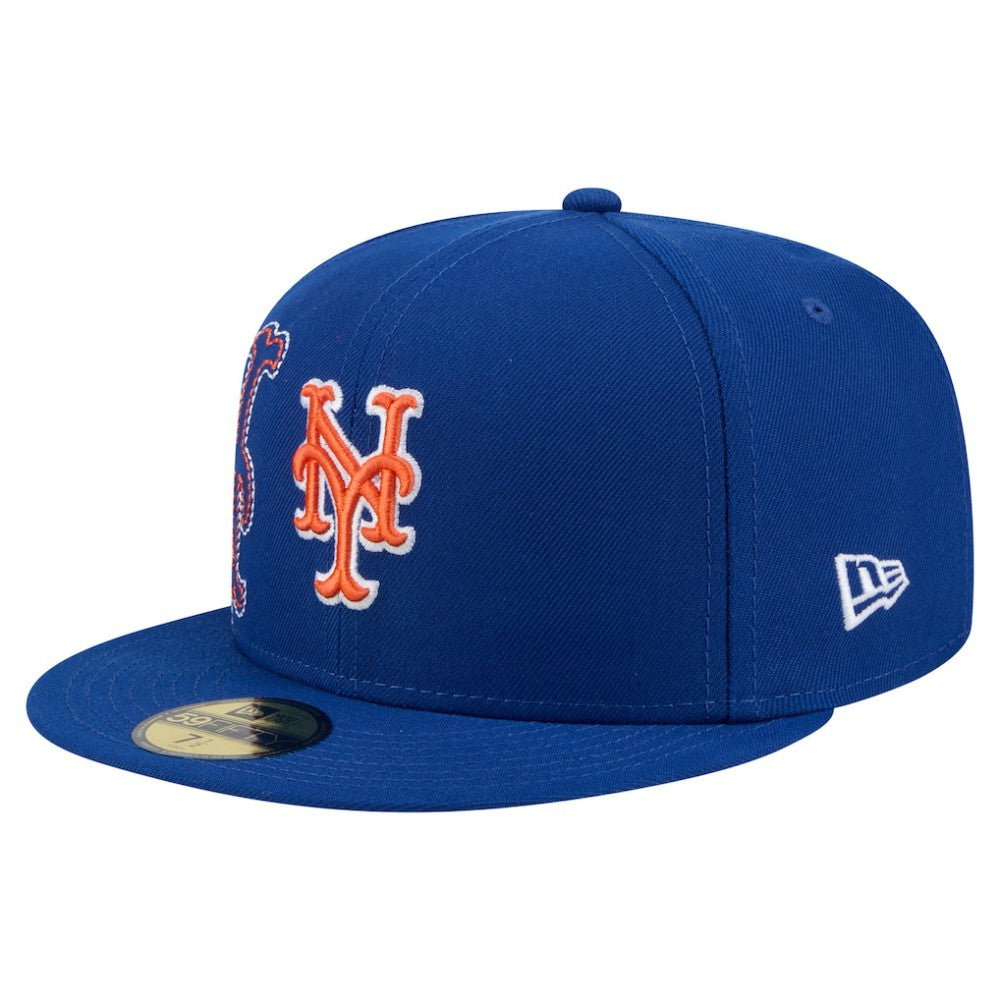 New York Mets New Era Yarn Stitch 59FIFTY Fitted Hat - Royal Hats