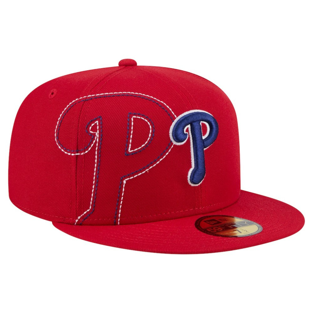 Philadelphia Phillies New Era Yarn Stitch 59FIFTY Fitted Hat - Red Hats