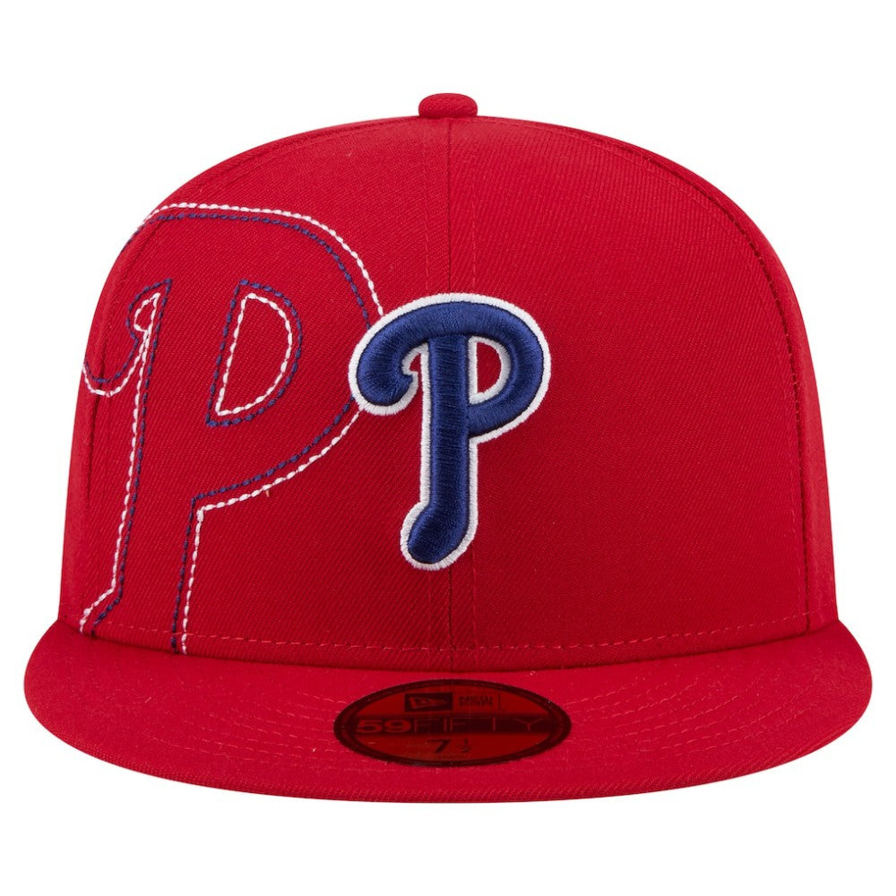 Philadelphia Phillies New Era Yarn Stitch 59FIFTY Fitted Hat - Red Hats