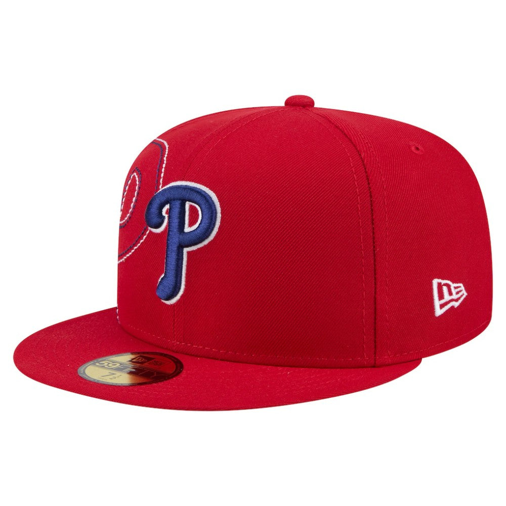 Philadelphia Phillies New Era Yarn Stitch 59FIFTY Fitted Hat - Red Hats