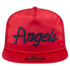 Los Angeles Angels New Era Retro Satin Script Golfer Adjustable Hat - Red Hats