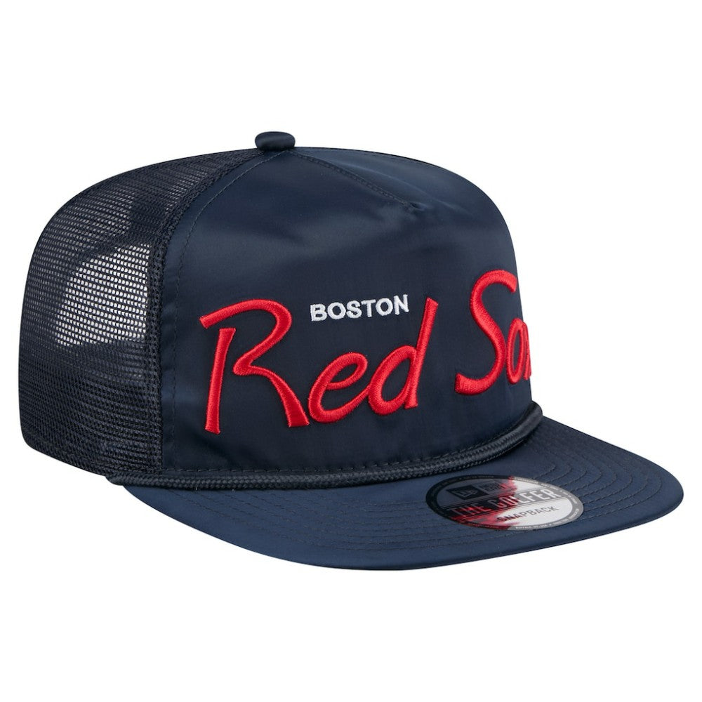 Boston Red Sox New Era Retro Satin Script Golfer Adjustable Hat - Navy Hats