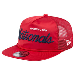 Washington Nationals New Era Retro Satin Script Golfer Adjustable Hat - Red Hats