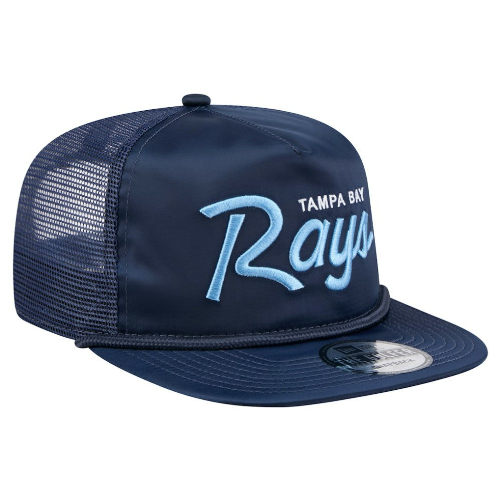 Tampa Bay Rays New Era Retro Satin Script Golfer Adjustable Hat - Navy Hats