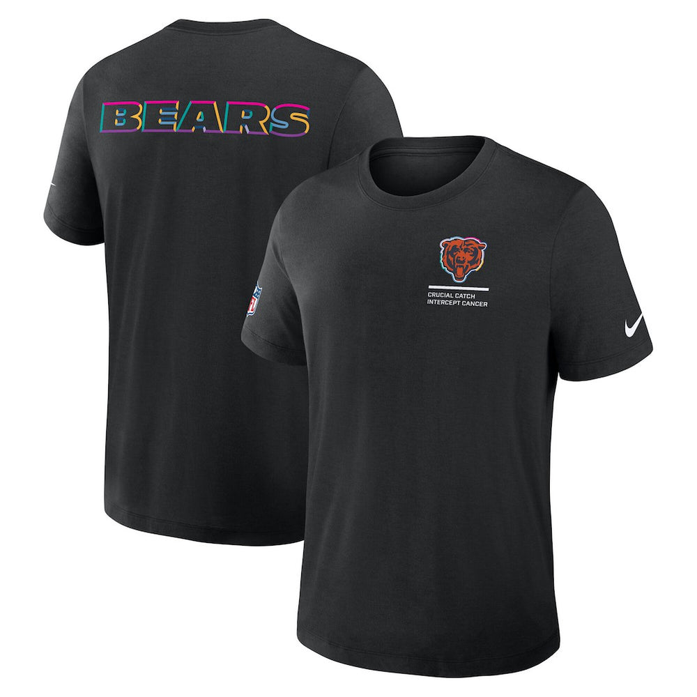 Chicago Bears Tall 2025 NFL Crucial Catch Tri-Blend Dri-FIT T-Shirt Black