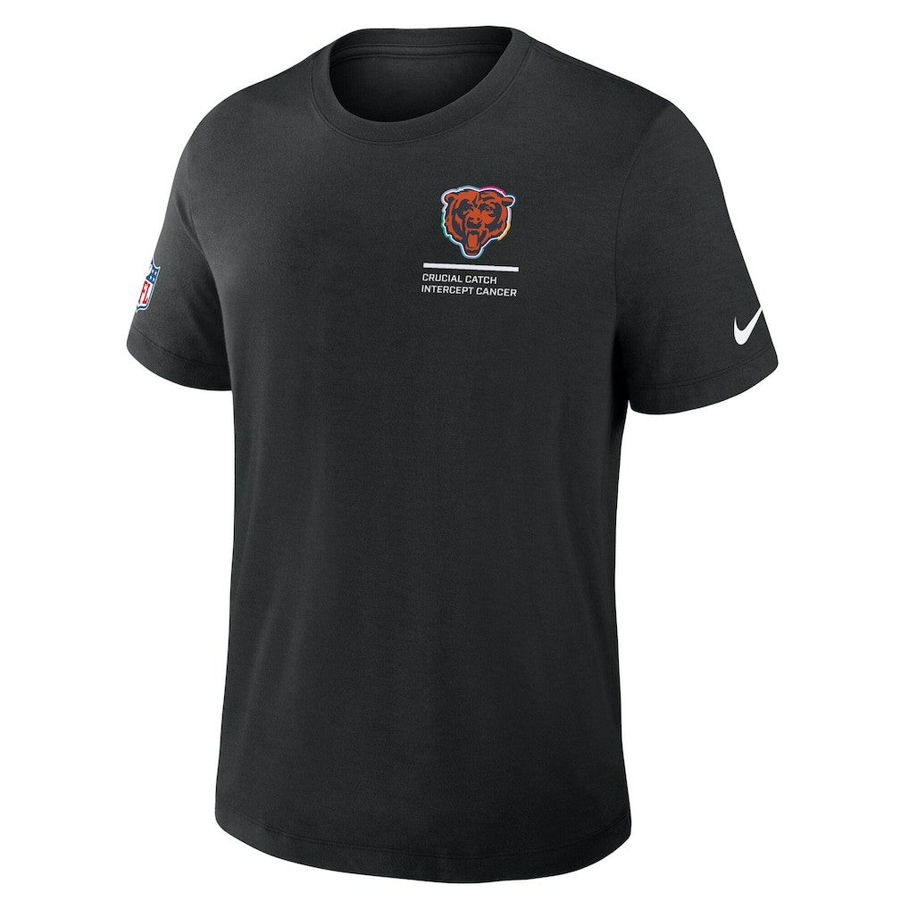 Chicago Bears Tall 2025 NFL Crucial Catch Tri-Blend Dri-FIT T-Shirt Black