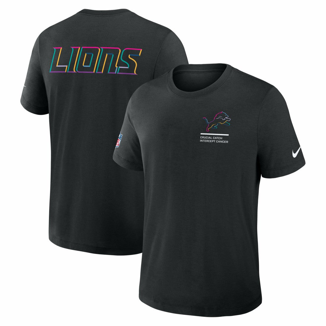 Detroit Lions Tall 2025 NFL Crucial Catch Tri-Blend Dri-FIT T-Shirt Black