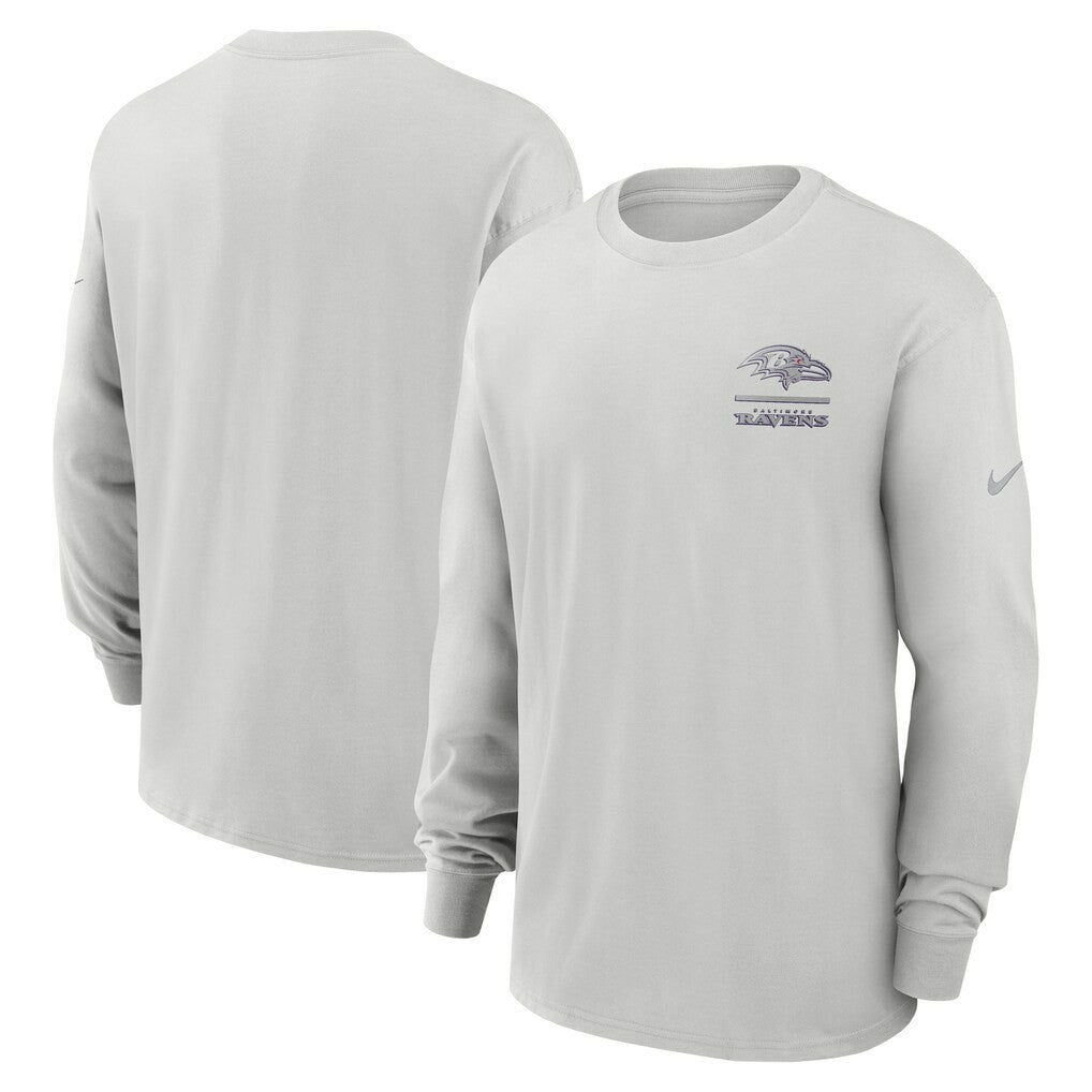 Baltimore Ravens Essential Heavy Max90 Long Sleeve T-Shirt Gray