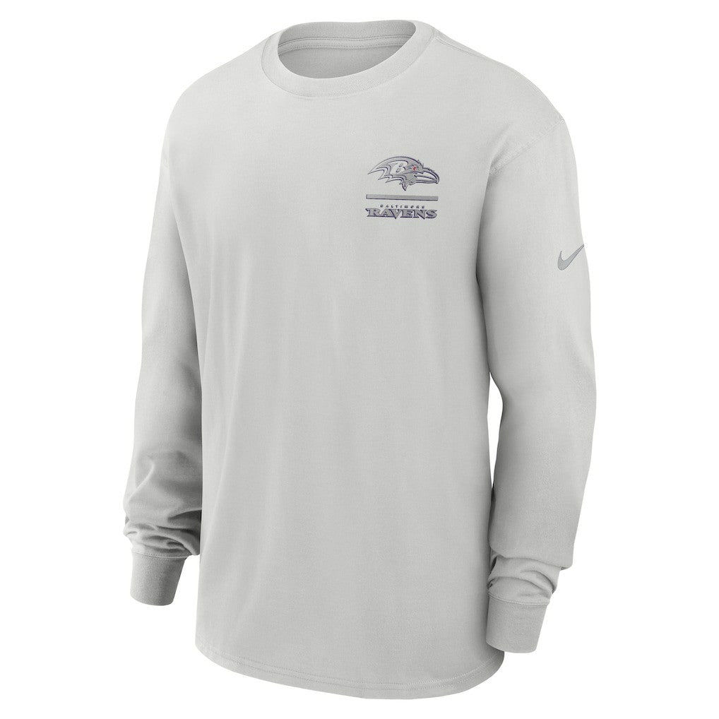 Baltimore Ravens Essential Heavy Max90 Long Sleeve T-Shirt Gray