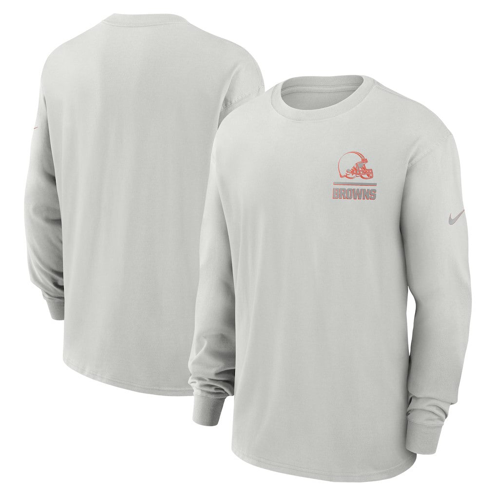 Cleveland Browns Essential Heavy Max90 Long Sleeve T-Shirt Gray