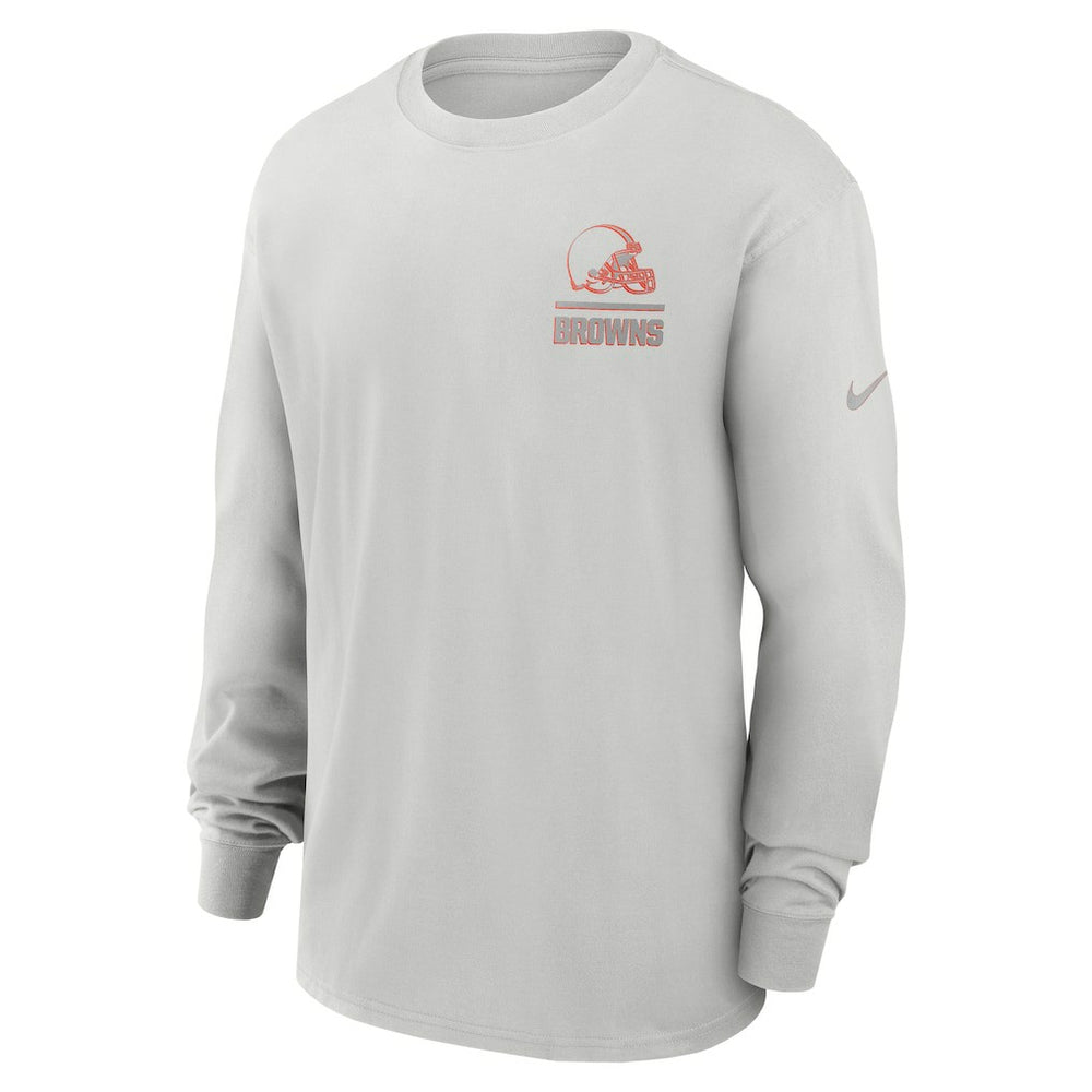 Cleveland Browns Essential Heavy Max90 Long Sleeve T-Shirt Gray