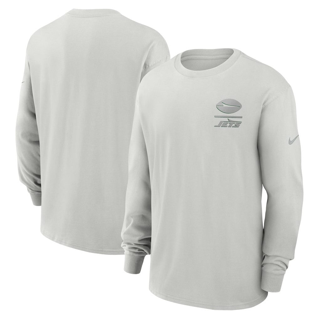 New York Jets Essential Heavy Max90 Long Sleeve T-Shirt Gray