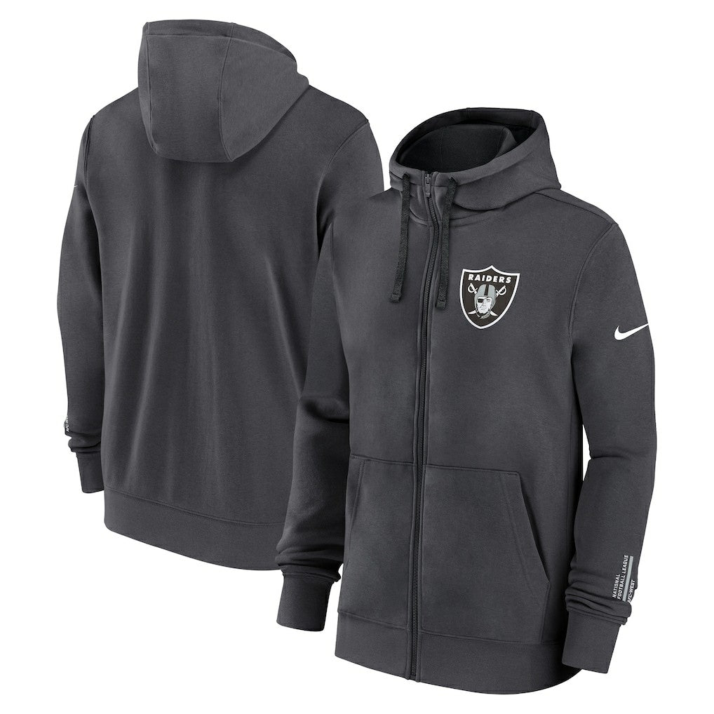 Las Vegas Raiders Primetime Club Full-Zip Hoodie Anthracite