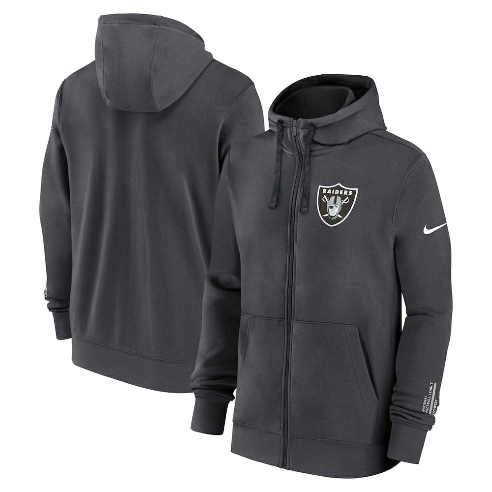 Las Vegas Raiders Primetime Club Full-Zip Hoodie Anthracite