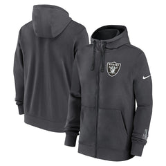 Las Vegas Raiders Primetime Club Full-Zip Hoodie Anthracite