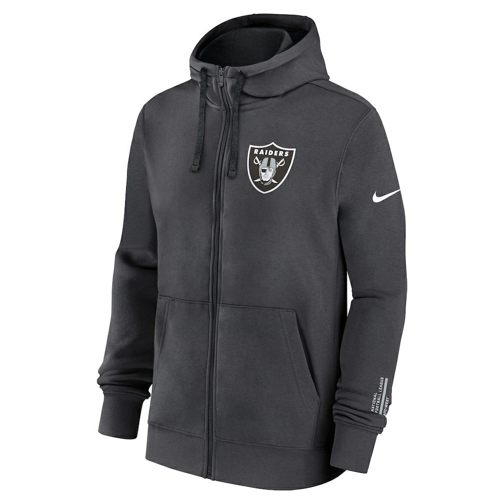 Las Vegas Raiders Primetime Club Full-Zip Hoodie Anthracite