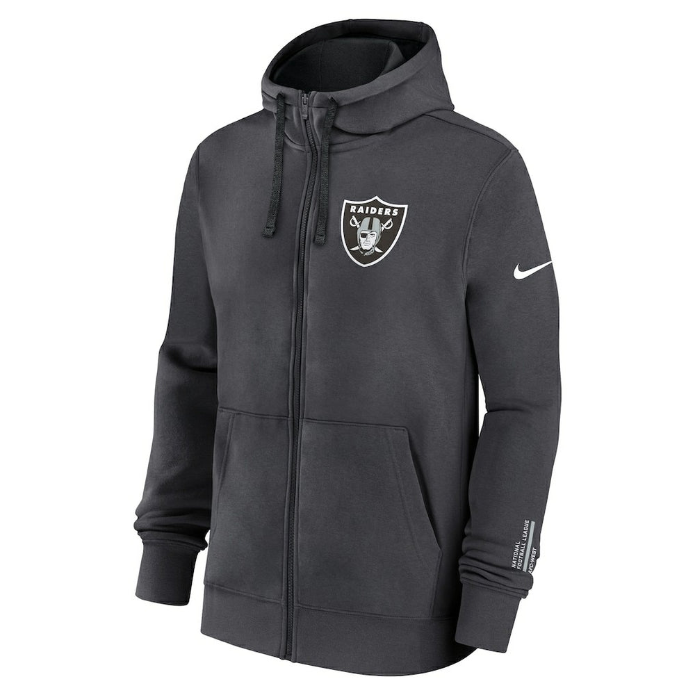Las Vegas Raiders Primetime Club Full-Zip Hoodie Anthracite