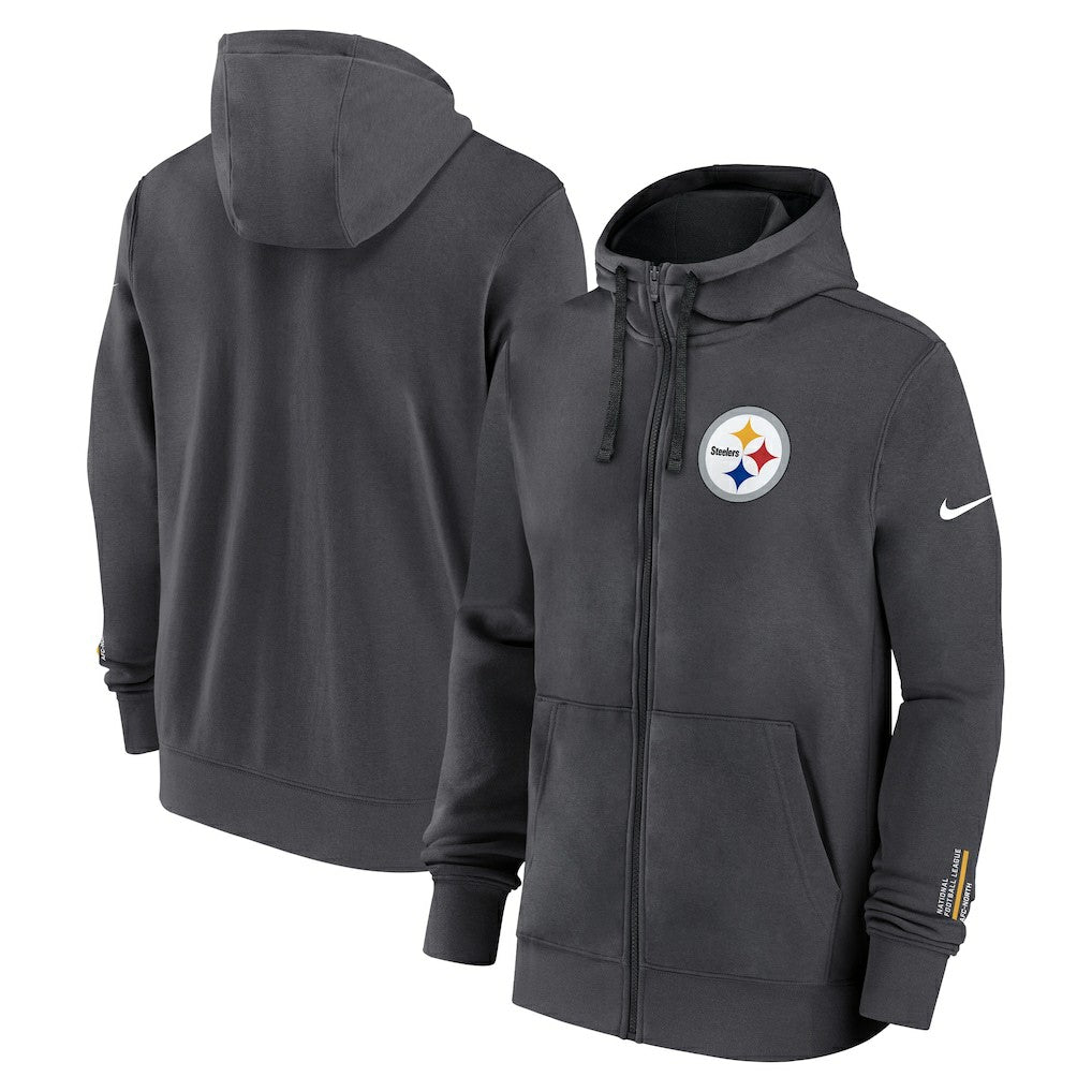 Pittsburgh Steelers Primetime Club Full-Zip Hoodie Anthracite