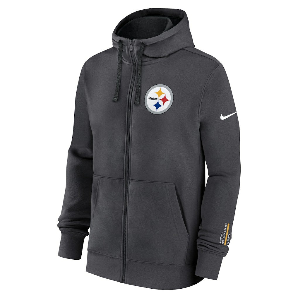 Pittsburgh Steelers Primetime Club Full-Zip Hoodie Anthracite