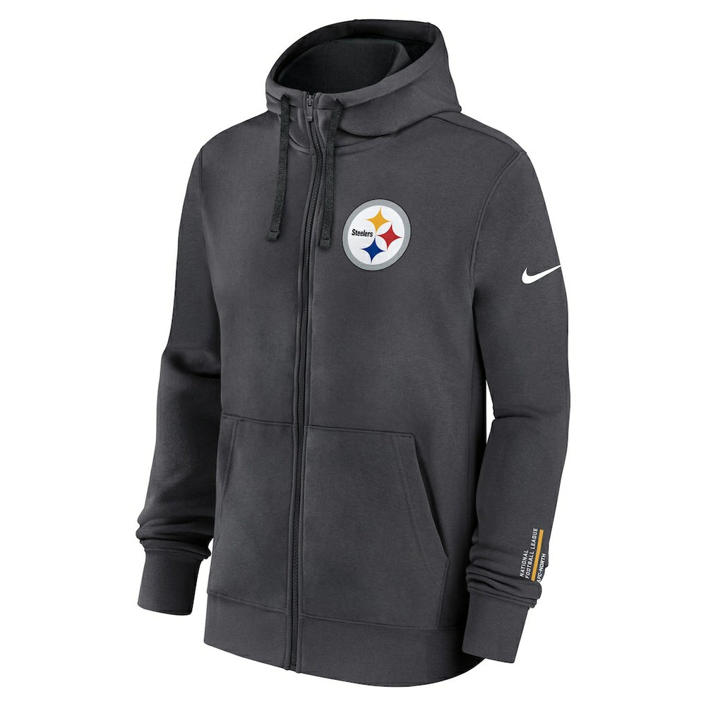 Pittsburgh Steelers Primetime Club Full-Zip Hoodie Anthracite