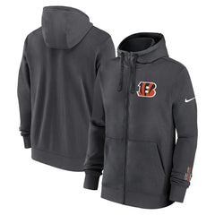 Cincinnati Bengals Primetime Club Full-Zip Hoodie Anthracite