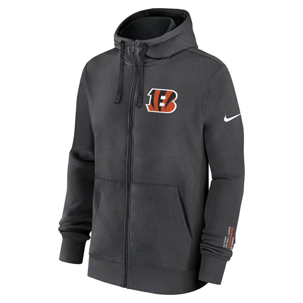 Cincinnati Bengals Primetime Club Full-Zip Hoodie Anthracite