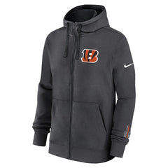Cincinnati Bengals Primetime Club Full-Zip Hoodie Anthracite