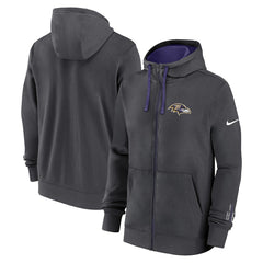Baltimore Ravens Primetime Club Full-Zip Hoodie Anthracite