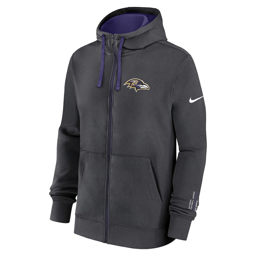 Baltimore Ravens Primetime Club Full-Zip Hoodie Anthracite