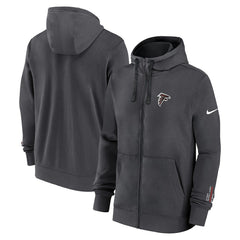 Atlanta Falcons Primetime Club Full-Zip Hoodie Anthracite
