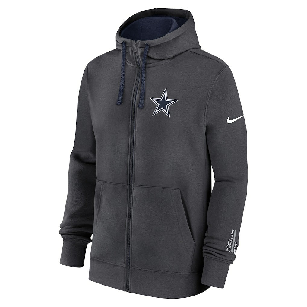 Dallas Cowboys Primetime Club Full-Zip Hoodie Anthracite
