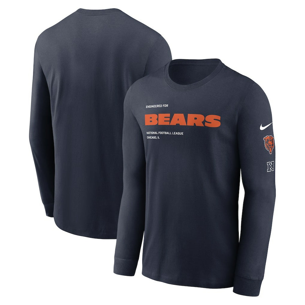 Chicago Bears Play to Win Essential Long Sleeve T-Shirt Navy