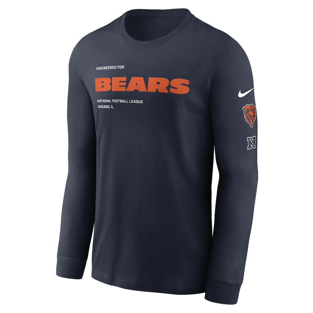 Chicago Bears Play to Win Essential Long Sleeve T-Shirt Navy