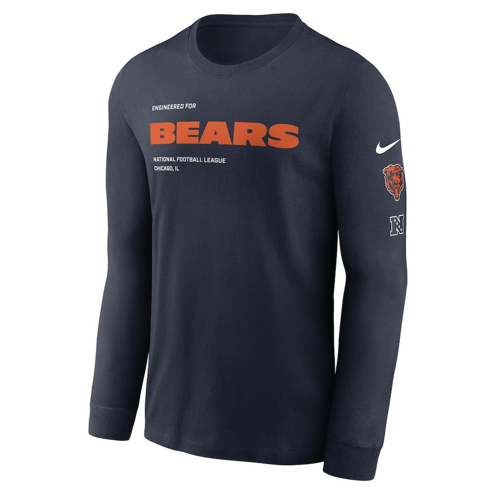 Chicago Bears Play to Win Essential Long Sleeve T-Shirt Navy