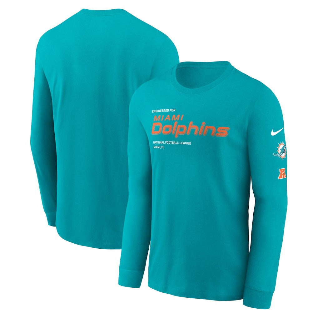 Miami Dolphins Play to Win Essential Long Sleeve T-Shirt Aqua