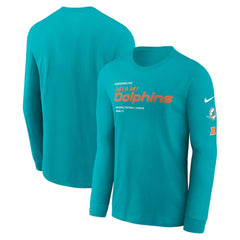 Miami Dolphins Play to Win Essential Long Sleeve T-Shirt Aqua