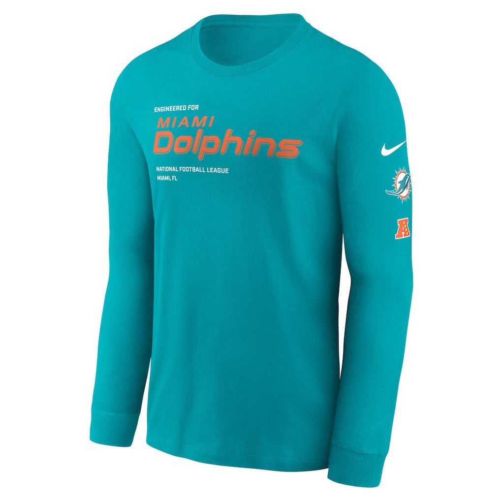 Miami Dolphins Play to Win Essential Long Sleeve T-Shirt Aqua