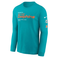 Miami Dolphins Play to Win Essential Long Sleeve T-Shirt Aqua