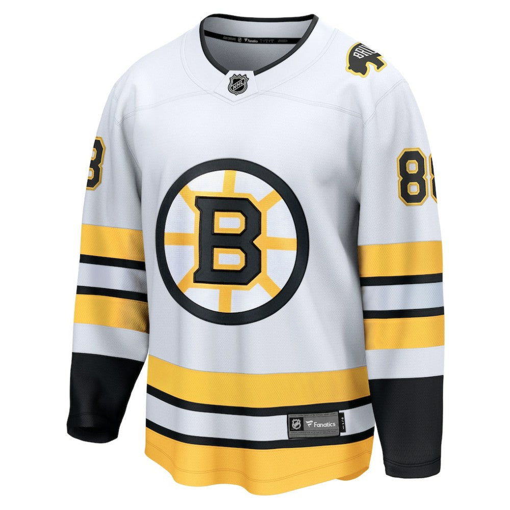 NHL David Pastrnak Boston Bruins Fanatics Away Breakaway Player Jersey - White