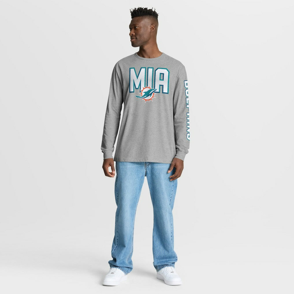 Miami Dolphins Hometown Sweep Legacy Long Sleeve T-Shirt Heather Gray