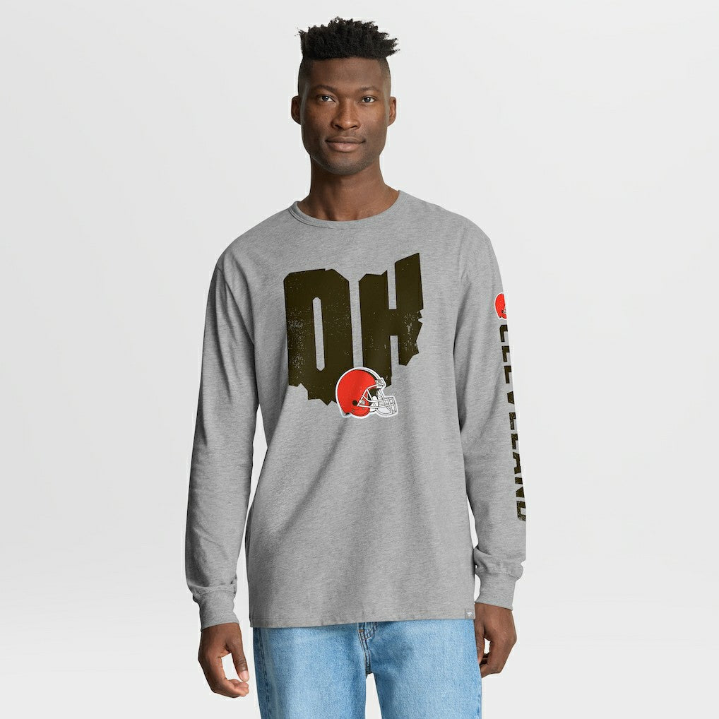 Cleveland Browns Hometown Sweep Legacy Long Sleeve T-Shirt Heather Gray