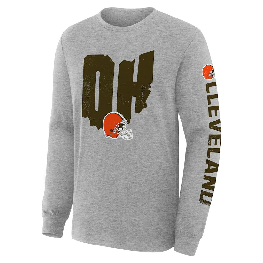 Cleveland Browns Hometown Sweep Legacy Long Sleeve T-Shirt Heather Gray