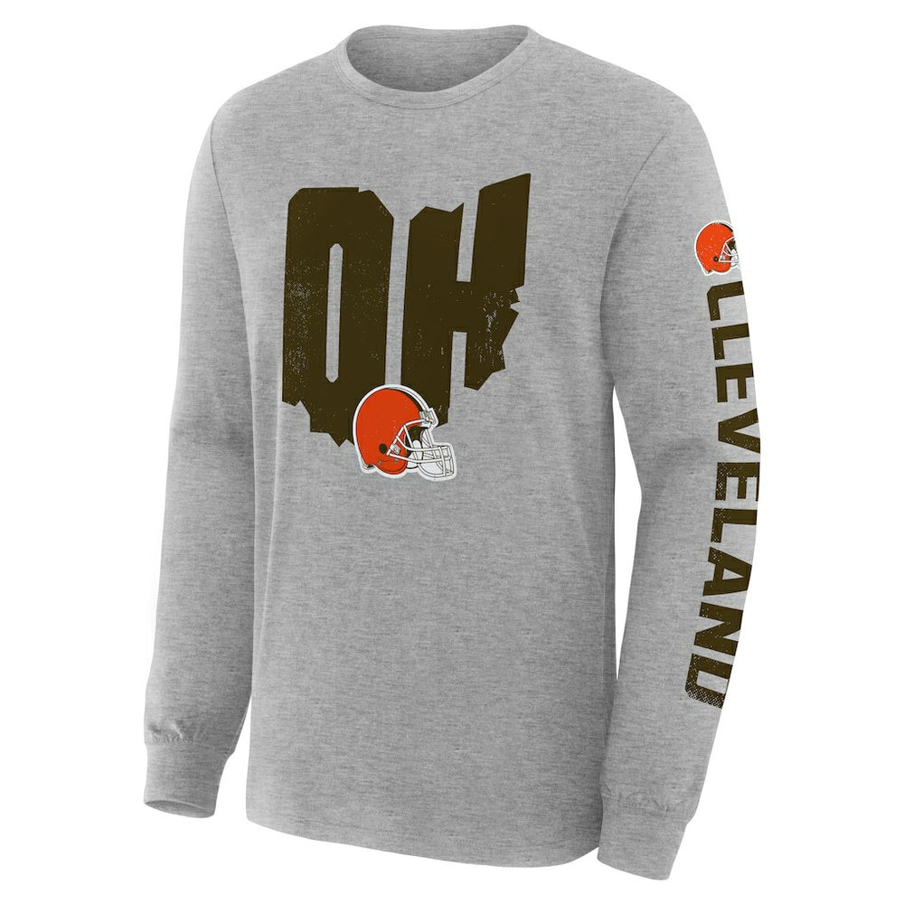 Cleveland Browns Hometown Sweep Legacy Long Sleeve T-Shirt Heather Gray