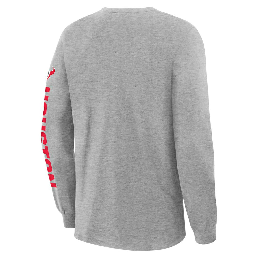 Houston Texans Hometown Sweep Legacy Long Sleeve T-Shirt Heather Gray